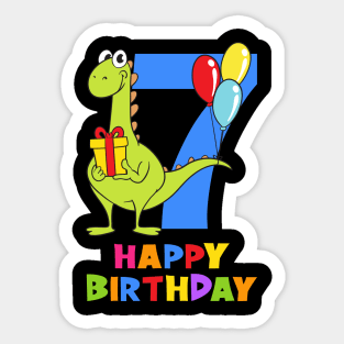 7th Birthday Party 7 Year Old Seven Years Sticker